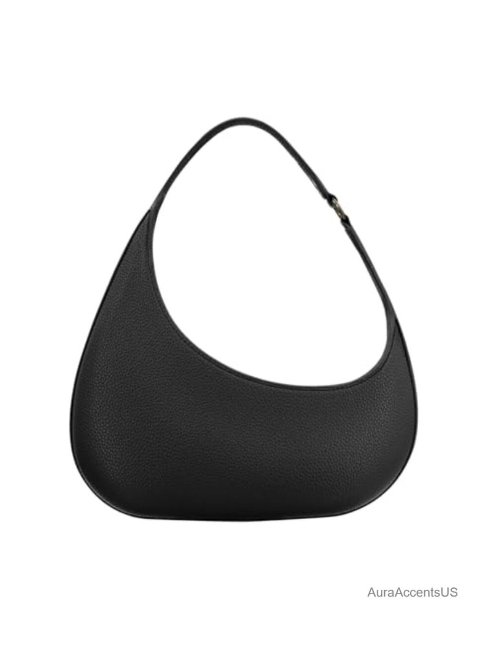 Small Leather Shoulder Bag Crescent Shape Lightweight Purse Handmade